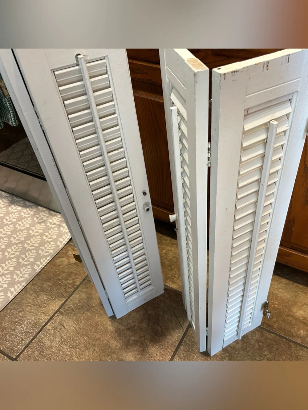 Interior Louver Decorative Shutter Panels -Classic Home Accent,28Wx31.5”H. White